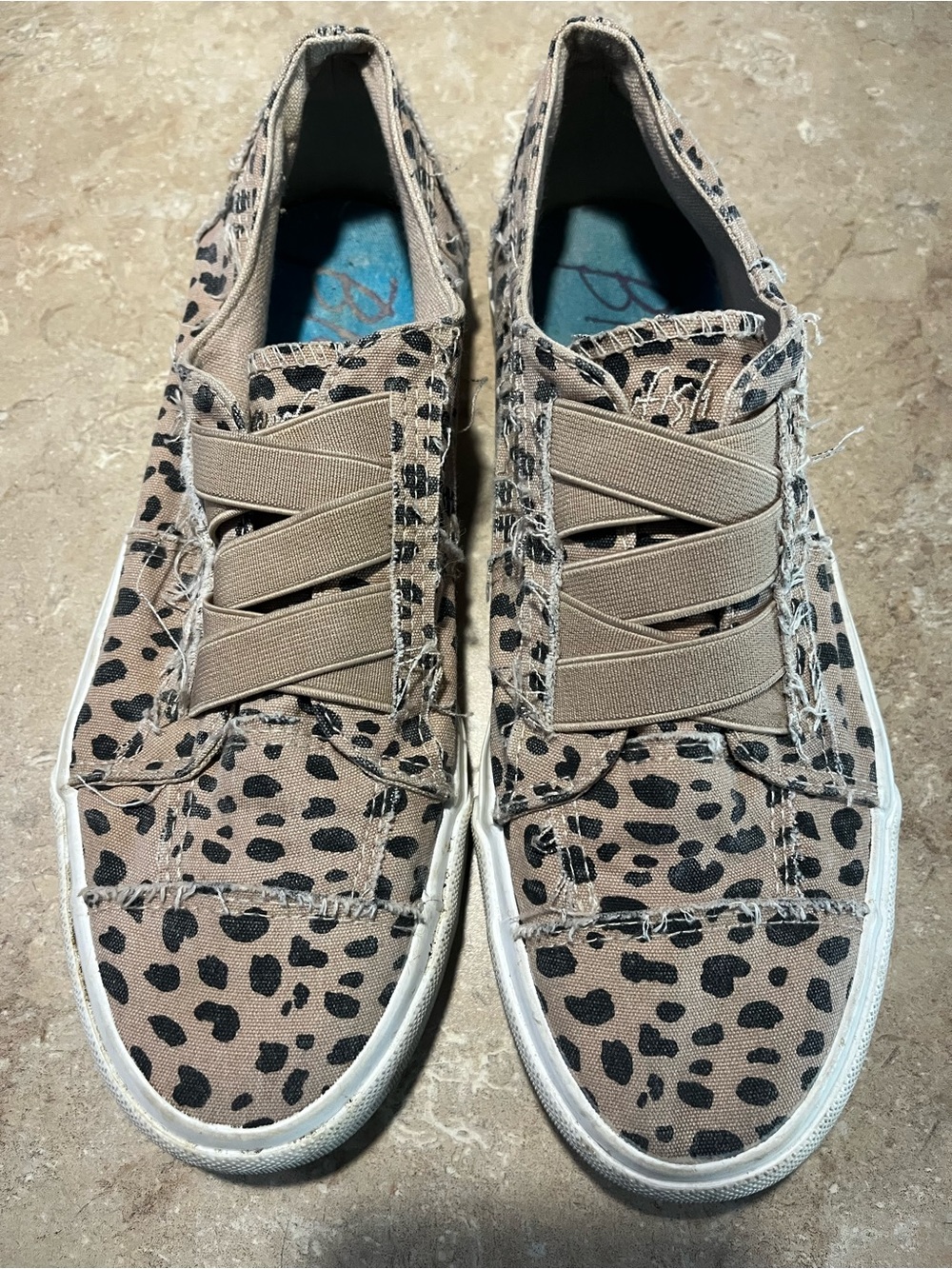 Blowfish Taupe Leopard Canvas Slip-On Sneakers